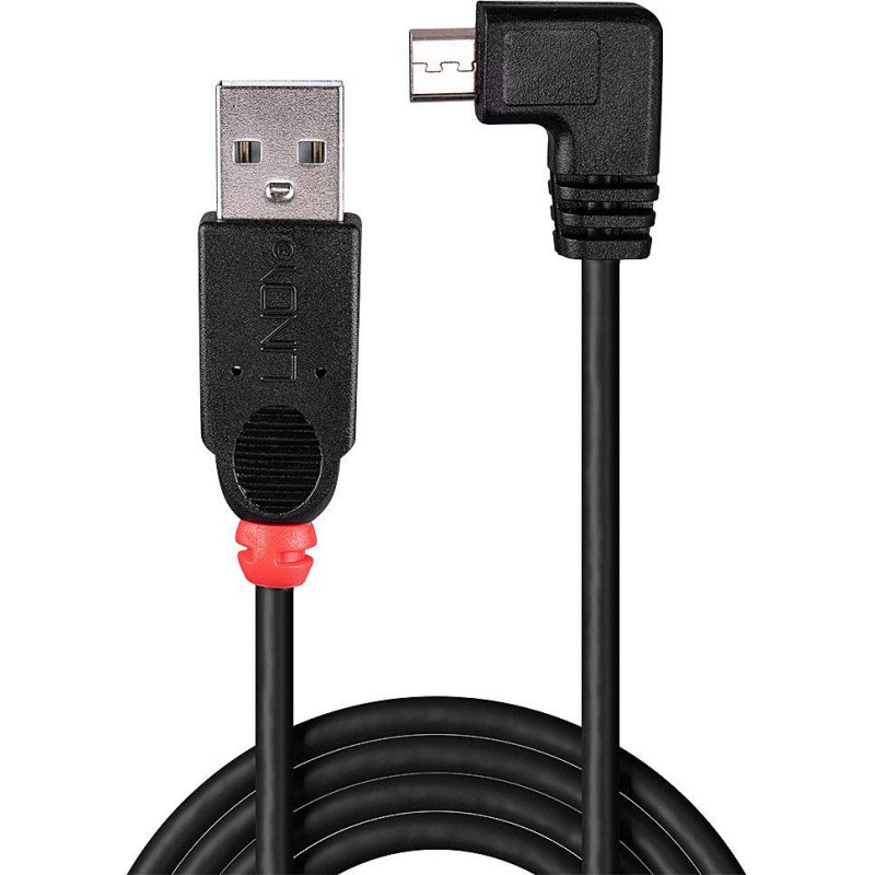 Lindy CABLE USB2 A TO MICRO-B 0.5M/90 DEGREE 31975 LINDY