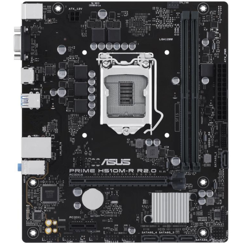 Asus Mainboard|ASUS|Intel H470 Express|LGA1200|Micro-ATX|Memory DDR4|Memory slots 2|1xPCI-Express 3.0 1x|1xPCI-Express 4.0 16x|1x15pin D-sub|1xHDMI|2xUSB 2.0|2xUSB 3.2|2xPS/2|1xRJ45|3xAudio port|PRIMEH510M-RR2.0-SI