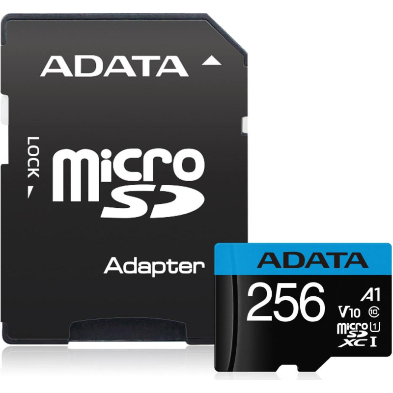 Adata MEMORY MICRO SDXC 256GB W/AD./AUSDX256GUICL10A1-RA1 ADATA