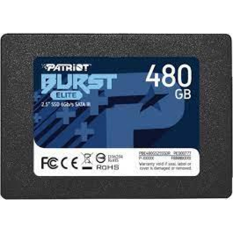 Patriot SSD|PATRIOT|Burst Elite|480GB|SATA 3.0|3D NAND|Write speed 320 MBytes/sec|Read speed 450 MBytes/sec|2,5