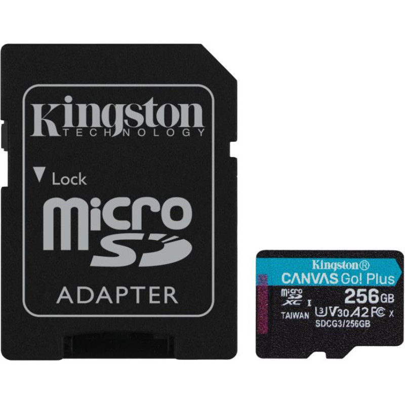 Kingston MEMORY MICRO SDXC 256GB UHS-I/W/ADAPTER SDCG3/256GB KINGSTON