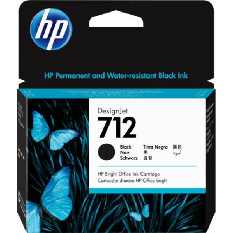 HP INK CARTRIDGE BLACK NO.712/80ML 3ED71A HP