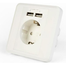 Gembird POWER SOCKET OUTLET W/2USB/EG-ACU2A2-01 GEMBIRD