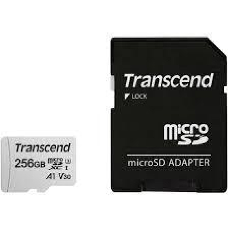 Transcend MEMORY MICRO SDXC 256GB W/ADAP/C10 TS256GUSD300S-A TRANSCEND