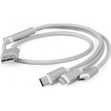 Gembird CABLE USB CHARGING 3IN1 1M/SILV CC-USB2-AM31-1M-S GEMBIRD