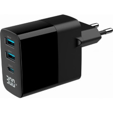 Gembird CHARGER USB 30W 3PORT/TA-UC-PDQC30LCD-BK-02 GEMBIRD