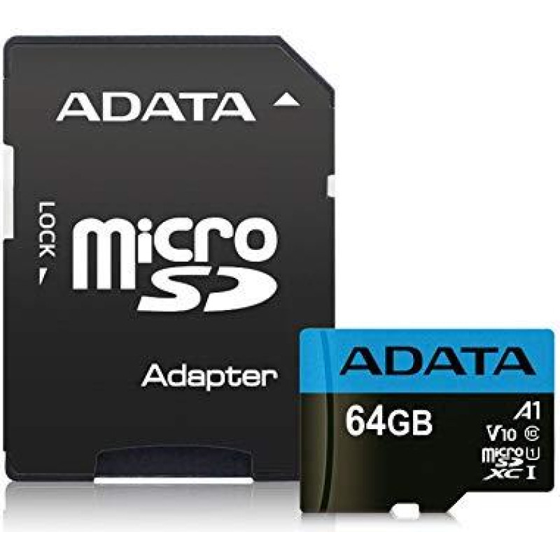 Adata MEMORY MICRO SDXC 64GB CLASS10/W/A AUSDX64GUICL10A1-RA1 ADATA