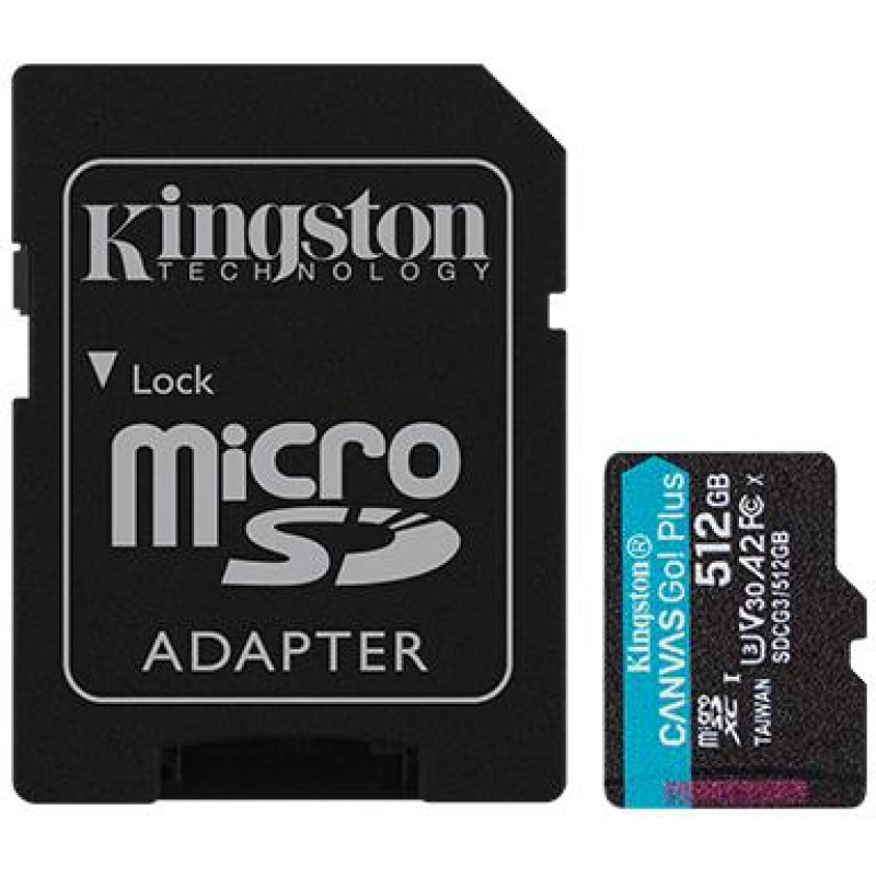 Kingston MEMORY MICRO SDXC 512GB UHS-I/W/ADAPTER SDCG3/512GB KINGSTON