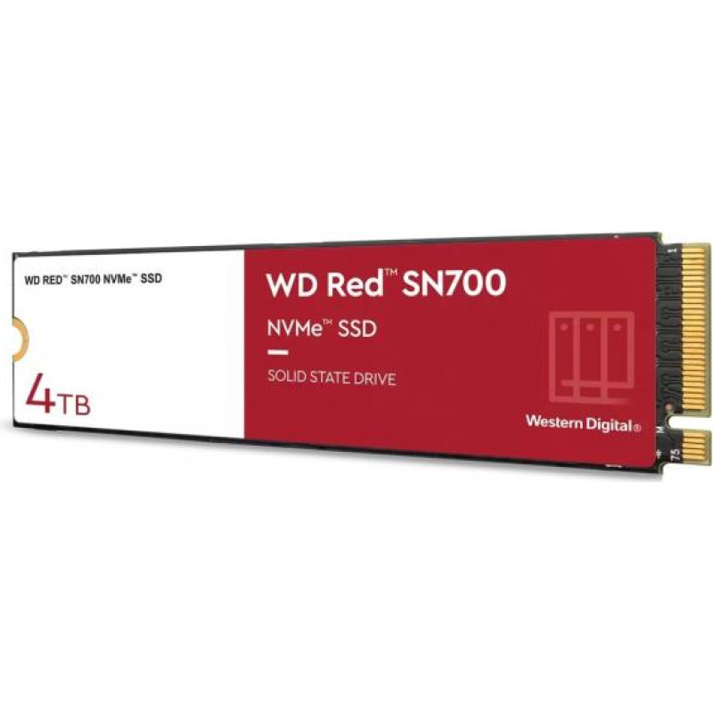 Western Digital SSD|WESTERN DIGITAL|Red SN700|4TB|M.2|NVMe|Write speed 3100 MBytes/sec|Read speed 3400 MBytes/sec|TBW 5100 TB|WDS400T1R0C