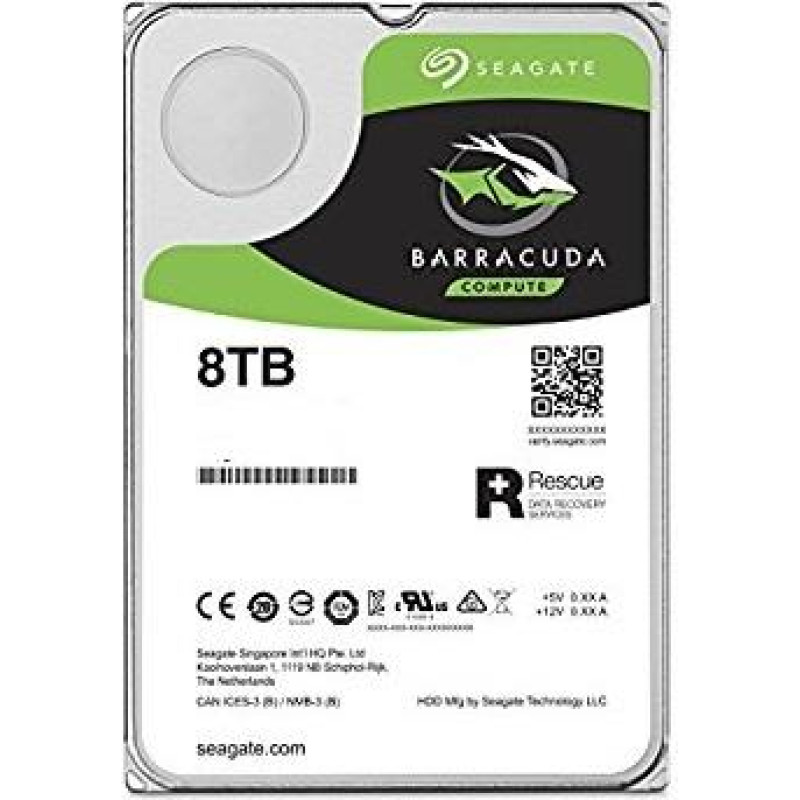 Seagate HDD|SEAGATE|Barracuda|8TB|SATA 3.0|256 MB|5400 rpm|Discs/Heads 4/8|3,5