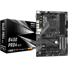 Asrock Mainboard|ASROCK|AMD B450|SAM4|ATX|4xPCI-Express 2.0 1x|2xPCI-Express 3.0 16x|2xM.2|Memory DDR4|Memory slots 4|1x15pin D-sub|1xHDMI|1xDisplayPort|2xAudio-In|1xAudio-Out|2xUSB 2.0|1xUSB type C|5xUSB 3.2|1xPS/2|1xRJ45|B450PRO4R2.0