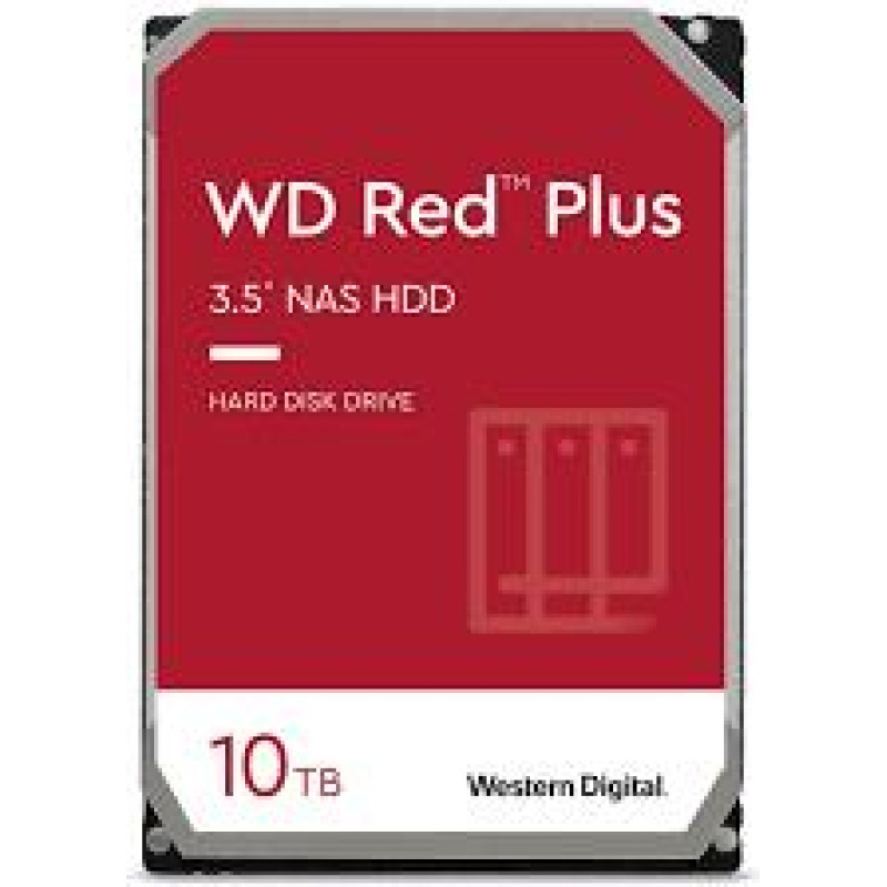 Western Digital HDD|WESTERN DIGITAL|Red Plus|10TB|SATA 3.0|256 MB|7200 rpm|3,5