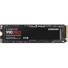 Samsung SSD|SAMSUNG|990 PRO|4TB|M.2|PCIe Gen4|NVMe|TLC|Write speed 6900 MBytes/sec|Read speed 7450 MBytes/sec|2.3mm|TBW 2400 TB|MTBF 1500000 hours|MZ-V9P4T0BW