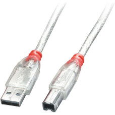 Lindy CABLE USB2 A-B 0.2M/TRANSPARENT 41750 LINDY