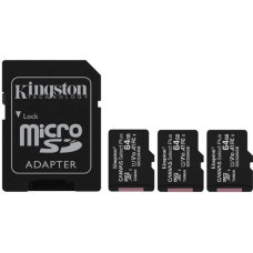 Kingston MEMORY MICRO SDXC 64GB UHS-I/3PACK SDCS2/64GB-3P1A KINGSTON