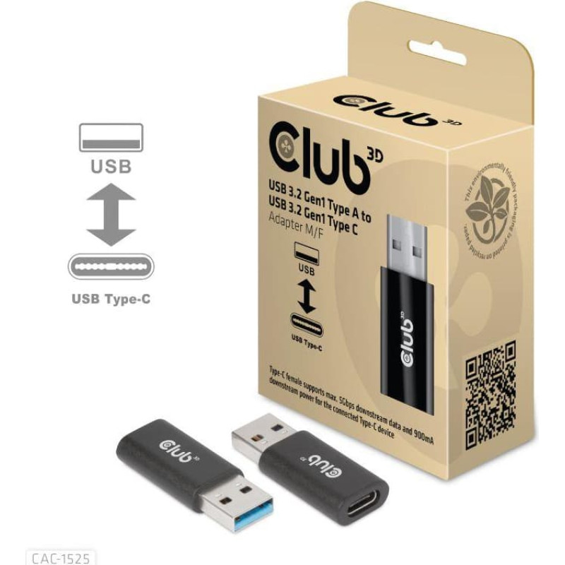 Club3D I/O ADAPTER USB3.2 TO USB-C/M/F CAC-1525 CLUB3D