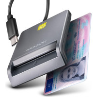 Axagon CARD READER FLAT SMARTCARD/ID/USB-C 1.3M CRE-SM3TC AXAGON
