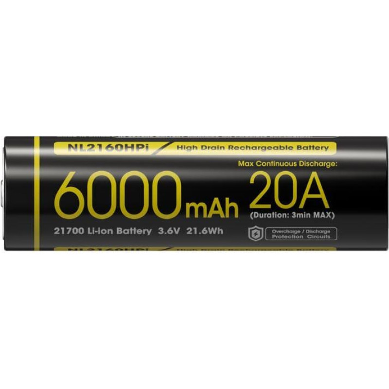 Nitecore BATTERY RECH. LI-ION 3.6V/6000MAH NL2160HPI NITECORE
