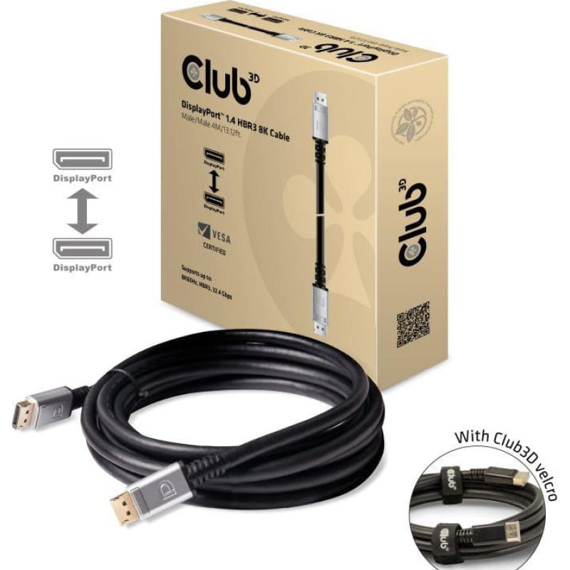 Club3D CABLE DP TO DP 4M/M/M CAC-1069 CLUB3D