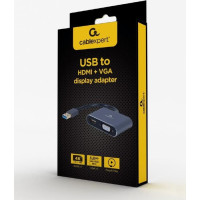 Gembird I/O ADAPTER USB3 TO HDMI/VGA/GREY A-USB3-HDMIVGA-01 GEMBIRD