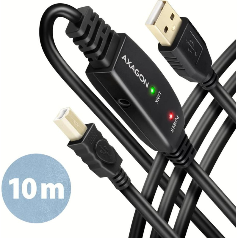 Axagon CABLE USB2.0 A-M/B-M ACTIVE/10M ADR-210B AXAGON