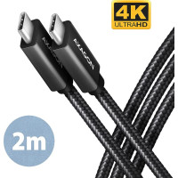Axagon CABLE USB-C TO USB-C 2M 100W/BLACK BUCM32-CM20AB AXAGON