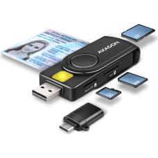 Axagon CARD READER USB-C+USB2.0 4SLOT/SMARTCARD CRE-SMP2A AXAGON