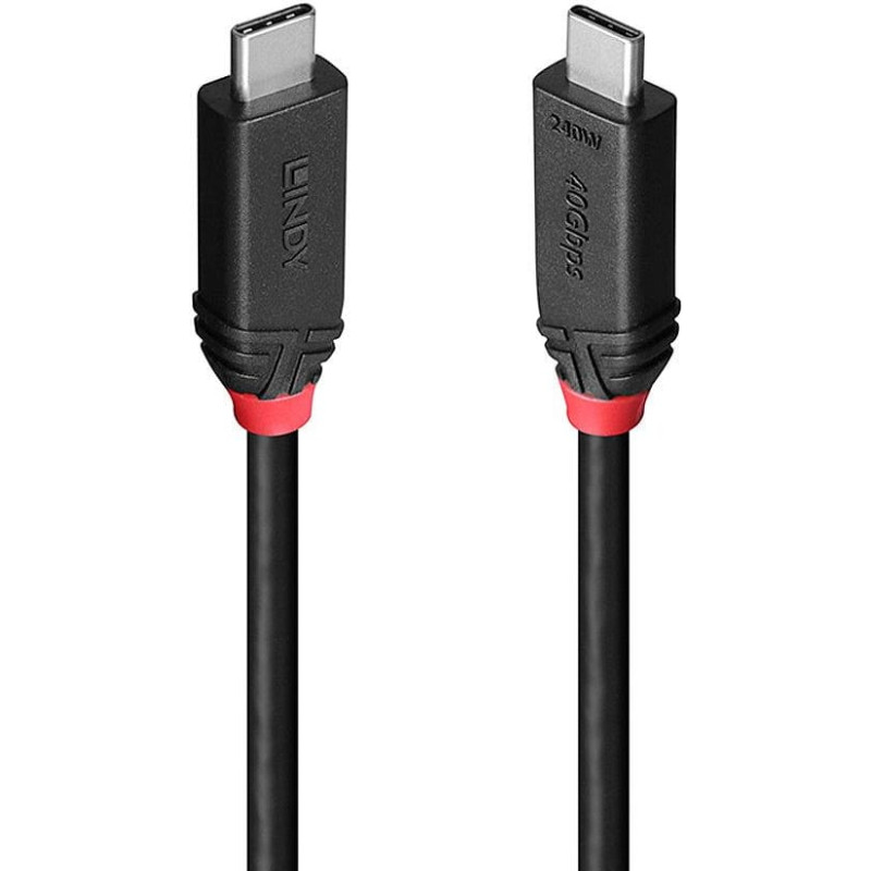 Lindy CABLE USB4 240W TYPE C 0.5M/BLACK LINE 37000 LINDY