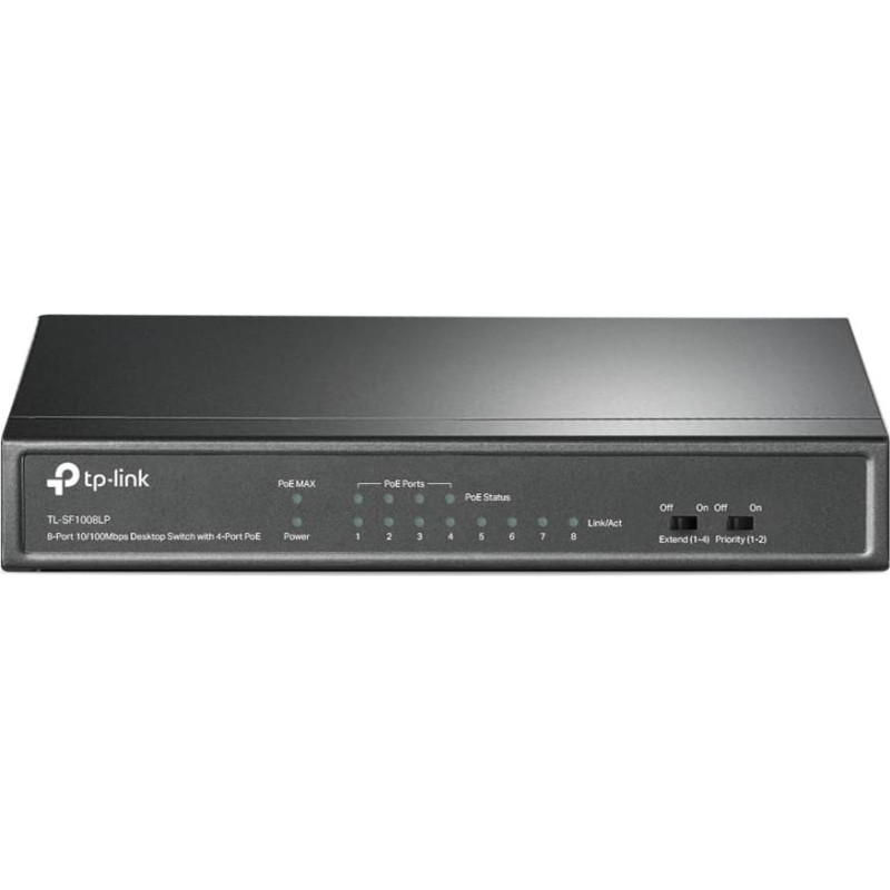 Tp-Link Switch|TP-LINK|Desktop/pedestal|8x10Base-T / 100Base-TX|PoE ports 4|TL-SF1008LP