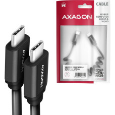 Axagon CABLE USB-C TO USB-C 1.1M 60W/TWISTER BLK BUCM-CM20TB AXAGON