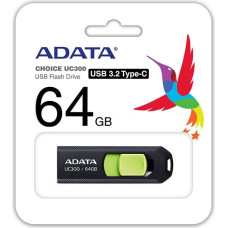 Adata MEMORY DRIVE FLASH USB-C 64GB/ACHO-UC300-64G-RBK/GN ADATA