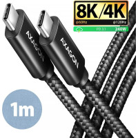 Axagon CABLE USB-C TO USB-C 1M 240W/8K BLACK BUCM4X-CM10AB AXAGON