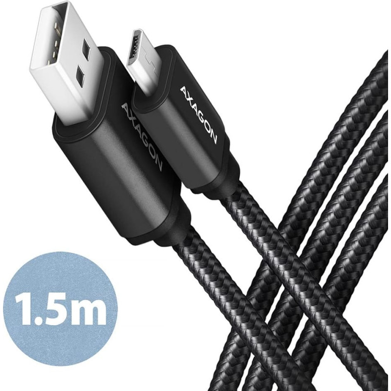 Axagon CABLE USB2.0 TO MICRO-USB 1.5M/HQ BLK BUMM-AM15AB AXAGON