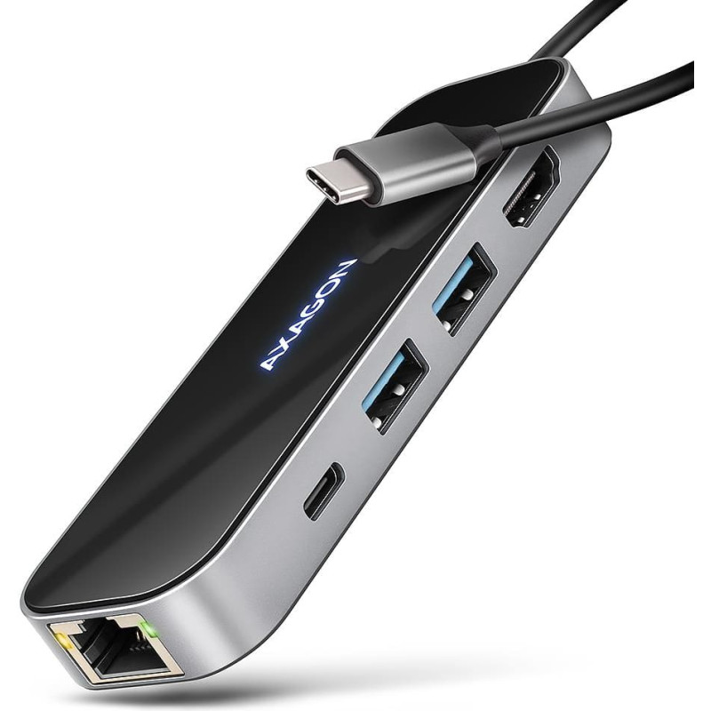 Axagon I/O HUB USB-C 6IN1/GLASS 0.2M HMC-6GLN AXAGON