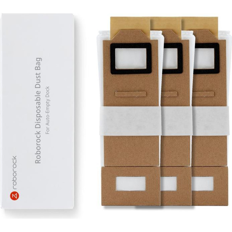 Roborock Vacuum Cleaner Accessory|ROBOROCK|Disposable Dust Bag 3pcs|White|For S7 White/S7 MaxV White/ S7 Black/ MaxV Black/S7 White+/S7 Black+|8.02.0101
