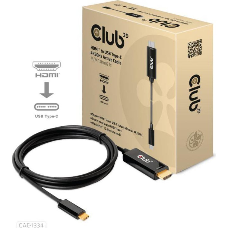 Club3D CABLE HDMI TO USB-C 1.8M/M/M CAC-1334 CLUB3D
