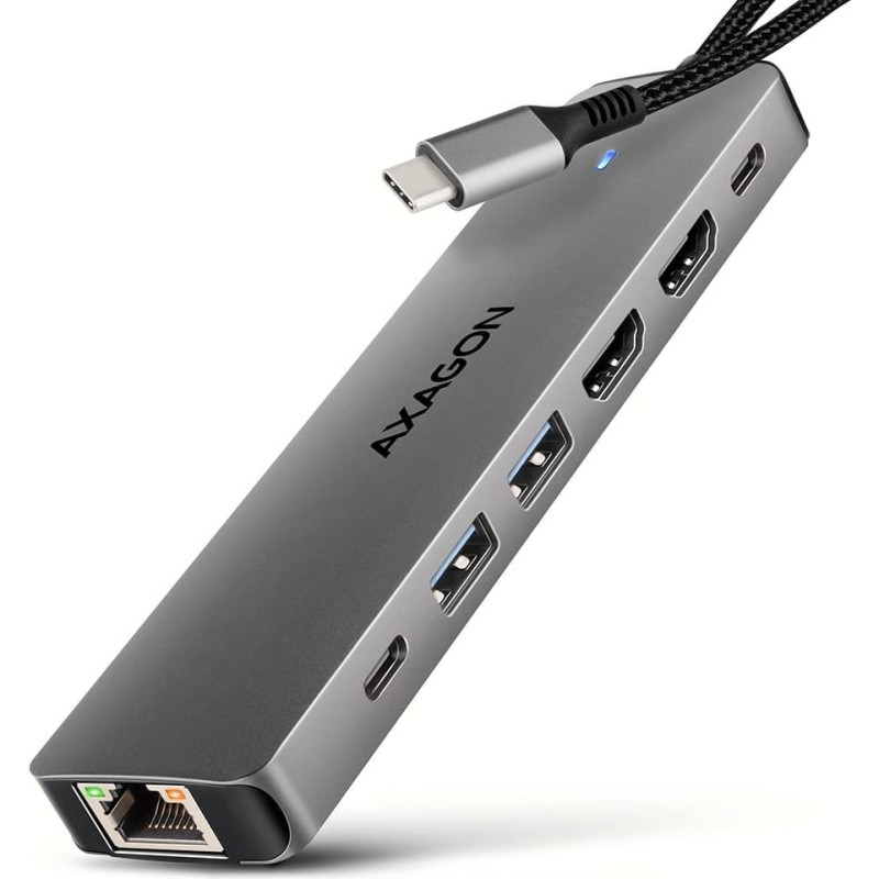 Axagon I/O HUB USB-C 7IN1 DUAL 4K/0.15M HMC-7HX2 AXAGON