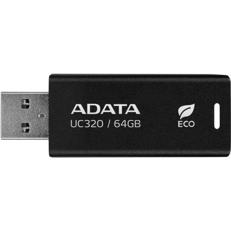 Adata MEMORY DRIVE FLASH USB3.2 64GB/BLACK UC320-64G-RBK/BK ADATA