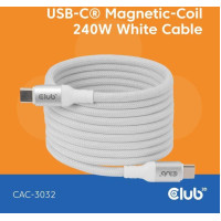 Club3D CABLE USB-C TO USB-C 2M/MAGNETIC WHITE CAC-3032 CLUB3D