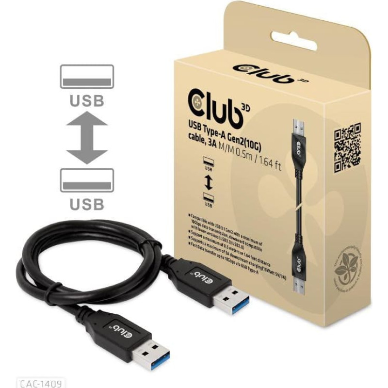 Club3D CABLE USB3.1 3A 0.5M/M/M CAC-1409 CLUB3D