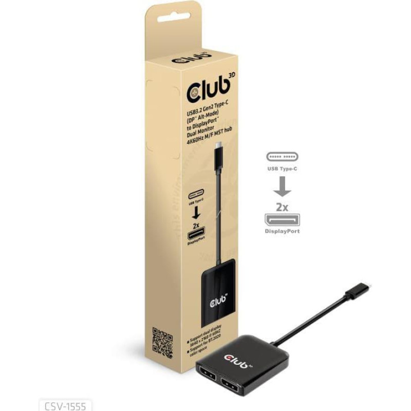 Club3D I/O HUB USB-C TO DP DUAL/CSV-1555 CLUB3D