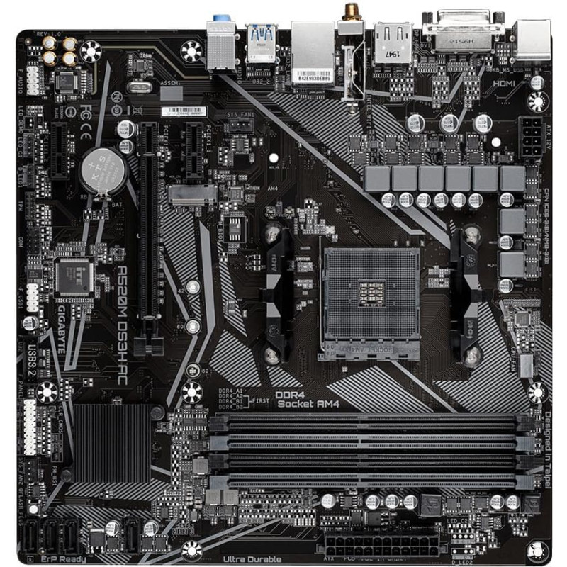 Gigabyte Mainboard|GIGABYTE|AMD A520|SAM4|Micro-ATX|Memory DDR4|Memory slots 4|A520MDS3HAC1.4