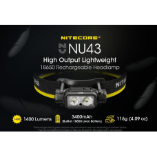 Nitecore HEADLAMP NU SERIES 1400 LUMENS/NU43 NITECORE