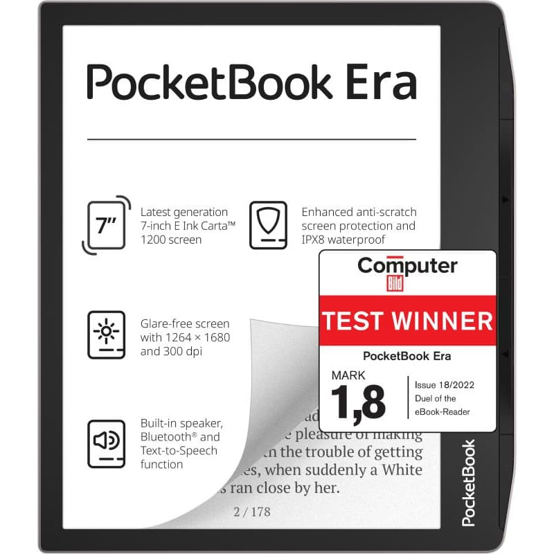 Pocketbook E-Reader|POCKETBOOK|Era|7"|1264x1680|1xUSB-C|Bluetooth|Silver|PB700-U-16-WW