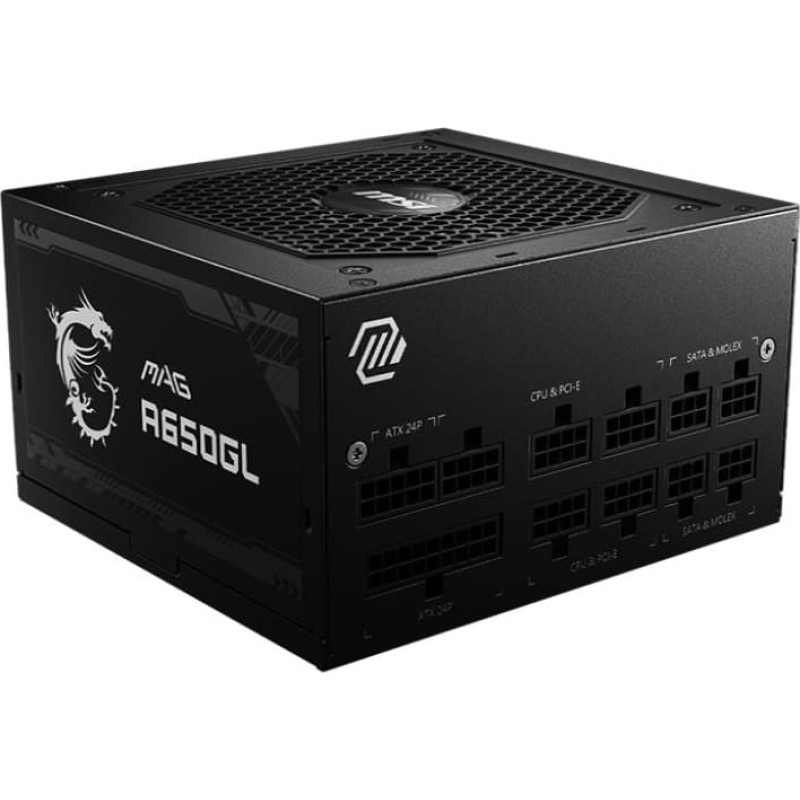 MSI Power Supply|MSI|650 Watts|Efficiency 80 PLUS GOLD|PFC Active|MTBF 1500000 hours|MAGA650GL