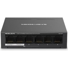 Mercusys Switch|MERCUSYS|Desktop/pedestal|6x10Base-T / 100Base-TX|PoE+ ports 4|MS106LP