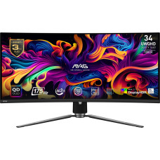 MSI LCD Monitor|MSI|34"|Curved/21 : 9|Panel QD-OLED|3440x1440|21:9|175Hz|Matte|0.03 ms|Swivel|Height adjustable|Tilt|Colour Black|MAG341CQPQD-OLED