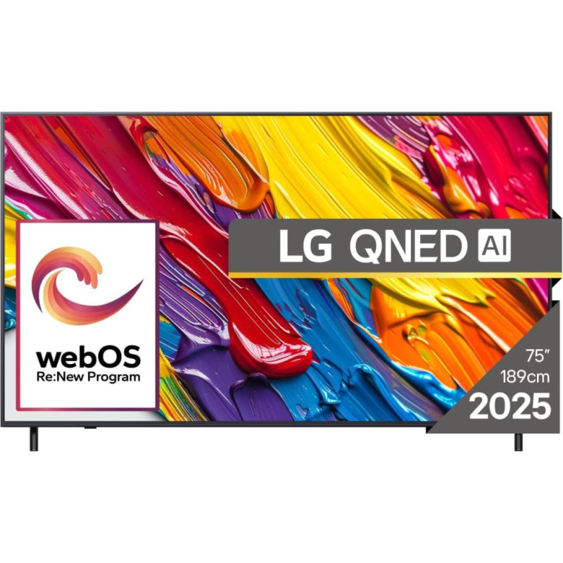 LG TV Set|LG|75"|4K/Smart|3840x2160|Wireless LAN|Bluetooth|webOS|Black|75QNED82A3B