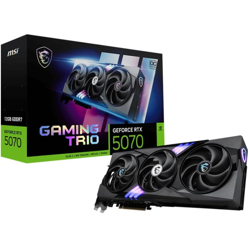 MSI Graphics Card|MSI|NVIDIA GeForce RTX 5070|12 GB|GDDR7|192 bit|PCIE 5.0 16x|Triple slot Fansink|1xHDMI|3xDisplayPort|RTX507012GGAMTRIOOC