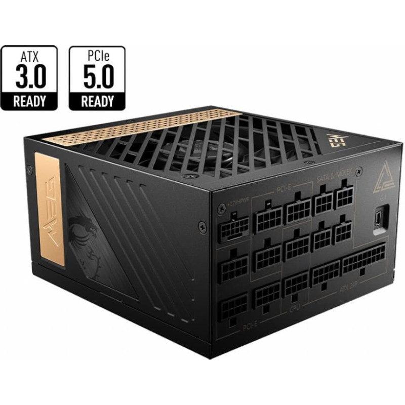 MSI Power Supply|MSI|1300 Watts|Efficiency 80 PLUS PLATINIUM|PFC Active|MEGAI1300PPCIE5